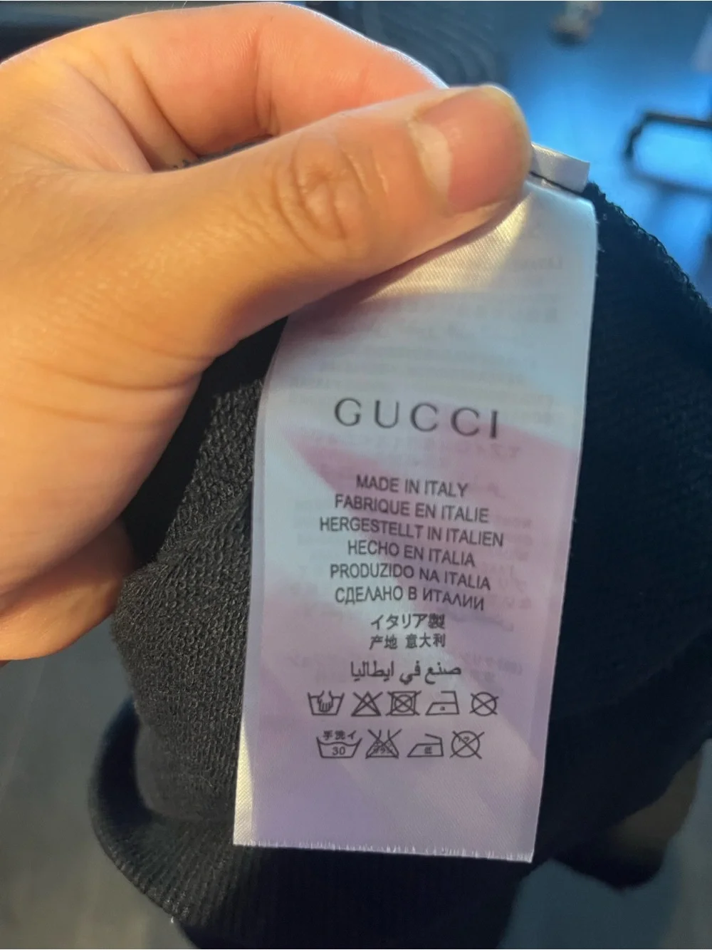 Gucci Black Hoodie with Red and Green Logo Stripe